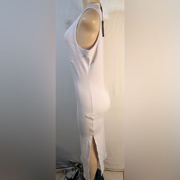 NWT PrettyLittleThing White Cup Detail Racer Split Midi Dress Sleeveless Size 10 - Picture 9 of 17